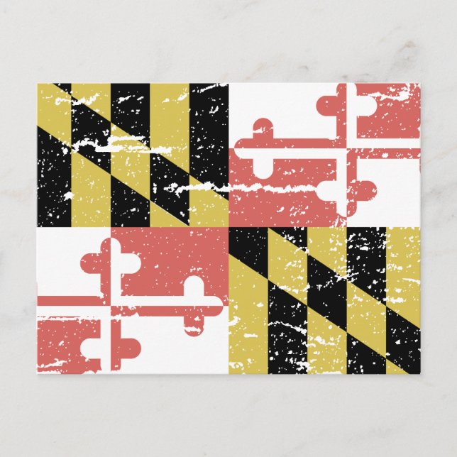 Postal Bandera de Vintage MARYLAND (Anverso)
