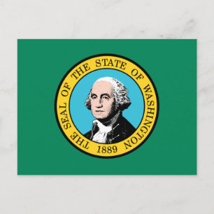 Postal Bandera de Washington