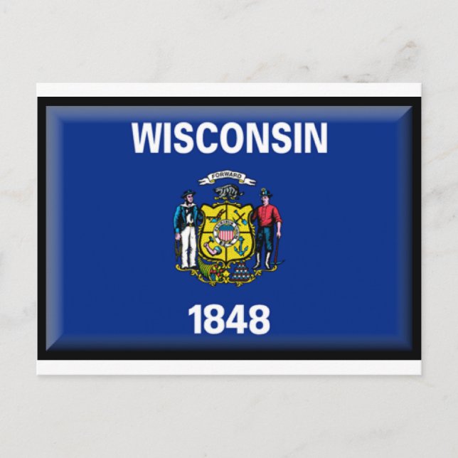 Postal Bandera de Wisconsin (Anverso)