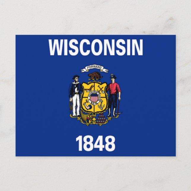 Postal Bandera de Wisconsin (Anverso)