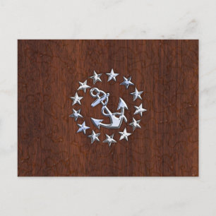 Postal Bandera de yate náutico símbolo de estrellas de an