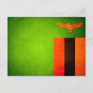 Postal Bandera de Zambia besada por el sol
