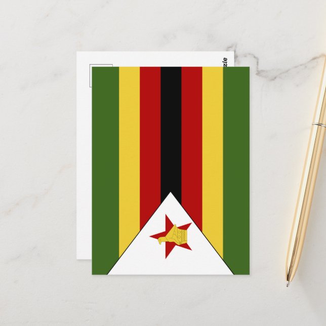 Postal Bandera de Zimbabue (Anverso/Reverso In Situ)