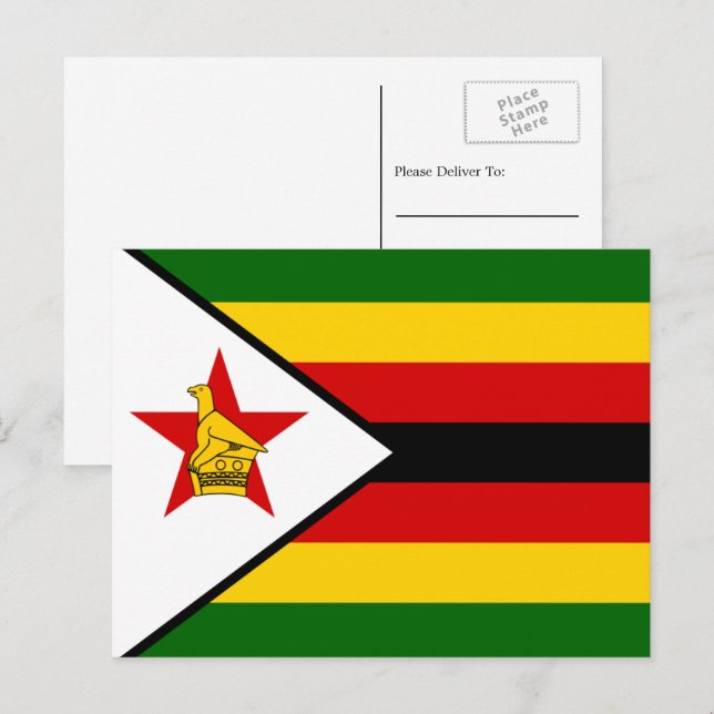 Postal Bandera de Zimbabue, bandera de Zimbabue (Anverso / Reverso)