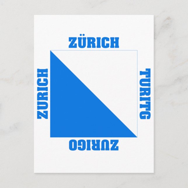 Postal Bandera de Zurich Suiza (Anverso)