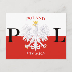 Postal Bandera del águila blanca Polska
