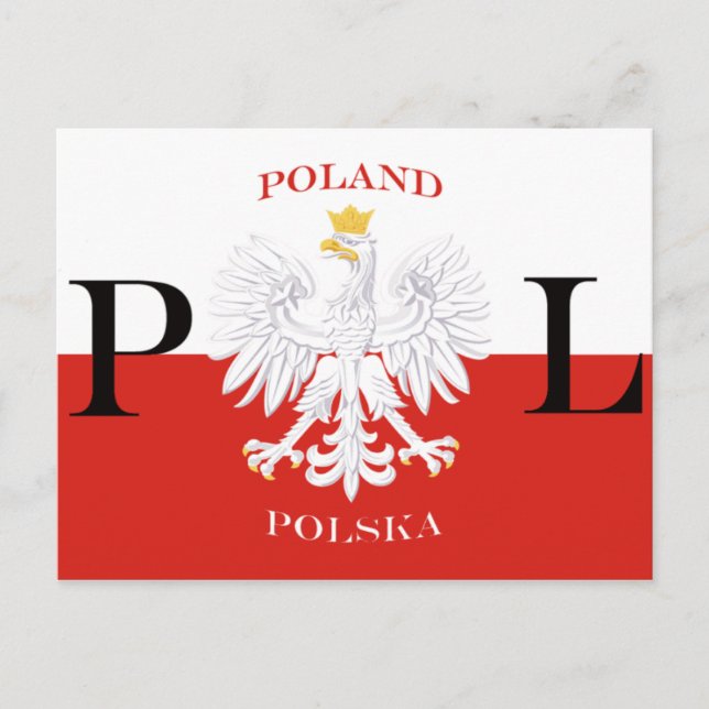 Postal Bandera del águila blanca Polska (Anverso)