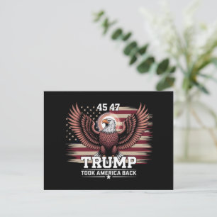 Postal Bandera del águila de Trump presidente 45 y 47 202