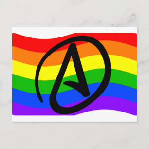 Postal Bandera del ateo del arco iris