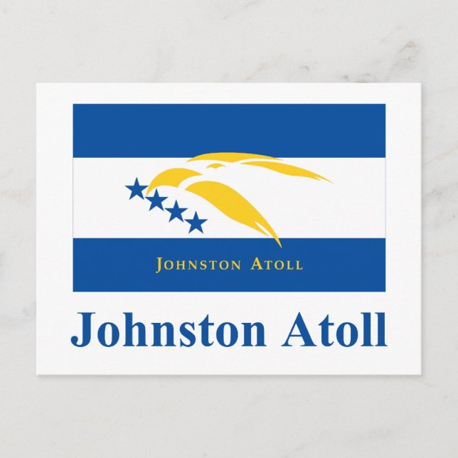 Postal Bandera del atolón de Johnston con nombre (Anverso)