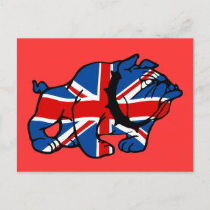 Postal Bandera del Bulldog británico patriótico