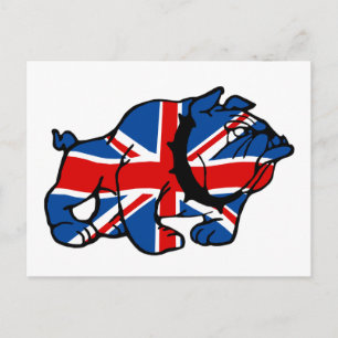 Postal Bandera del Bulldog británico patriótico