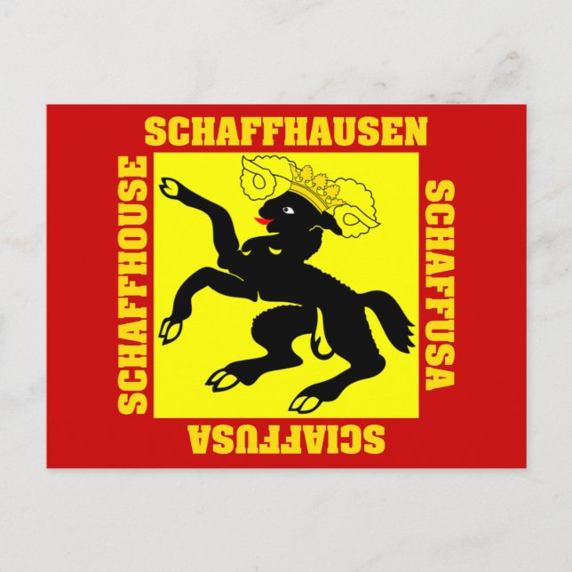 Postal Bandera del cantón de Schaffhausen Suiza (Anverso)