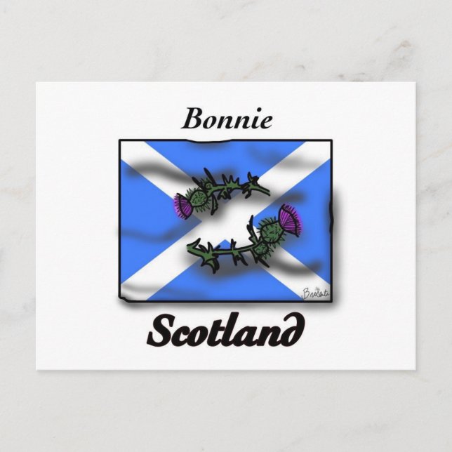 Postal Bandera del cardo de Bonnie Scotland (Anverso)
