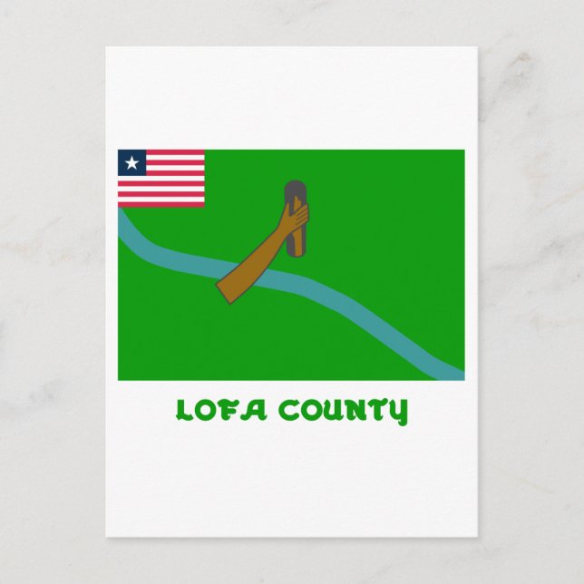 Postal Bandera del condado de Lofa con nombre (Anverso)