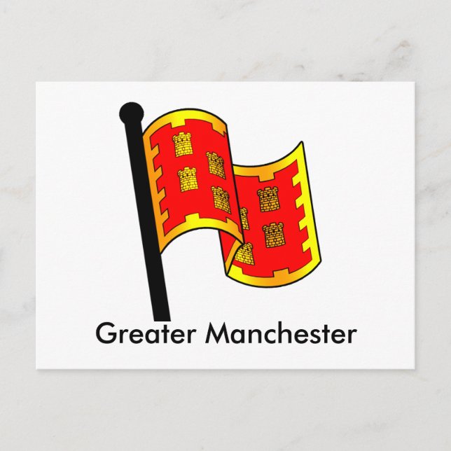 Postal Bandera del Condado de Manchester (Anverso)
