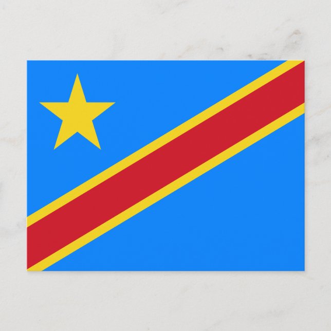 Postal Bandera del Congo Kinshasa (Anverso)