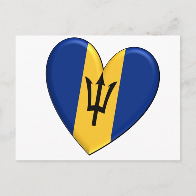 Postal Bandera del Corazón de Barbados (Anverso)
