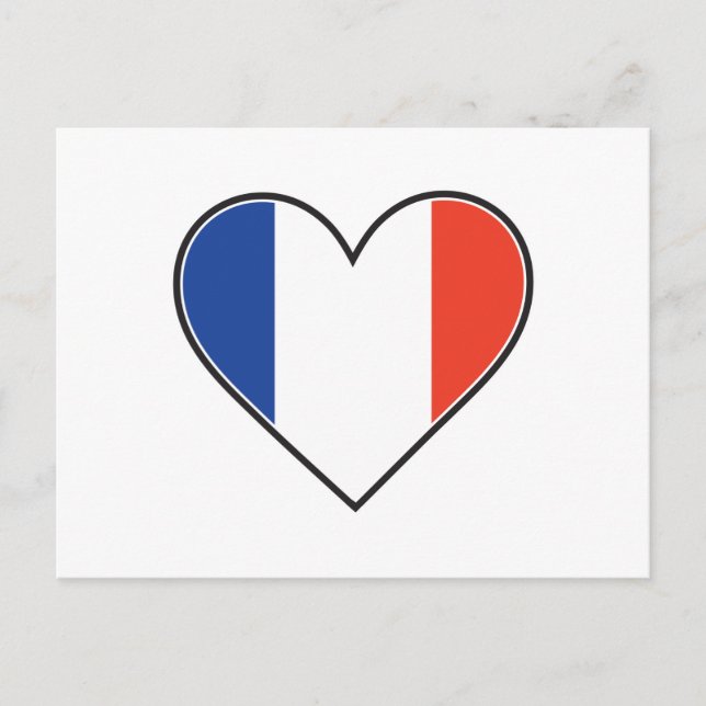 Postal Bandera del Corazón de Francia (Anverso)