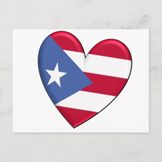 Postal Bandera del Corazón de Puerto Rico (Anverso)