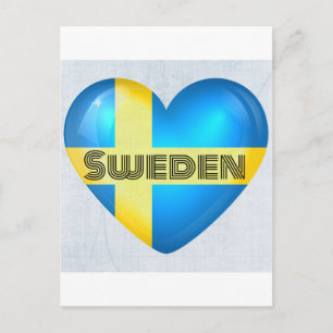 Postal Bandera del Corazón de Suecia
