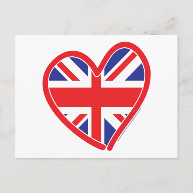 Postal Bandera del Corazón de Union Jack (Anverso)