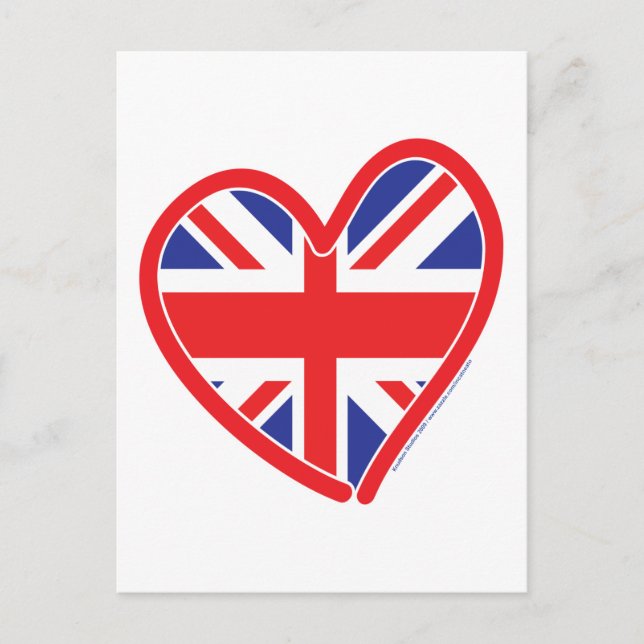 Postal Bandera del Corazón de Union Jack (Anverso)