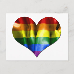 Postal Bandera del corazón del orgullo gay