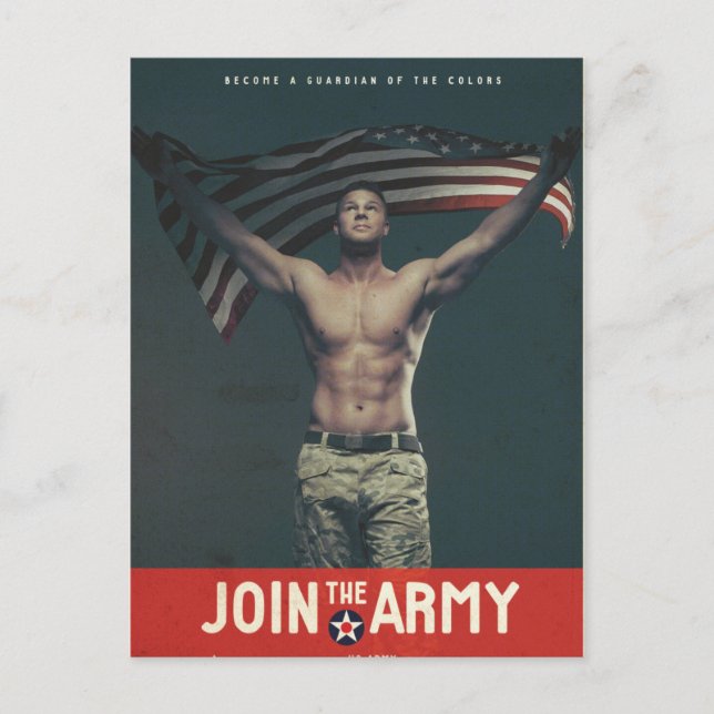 Postal Bandera del Ejército Norteamericano Vintage (Anverso)