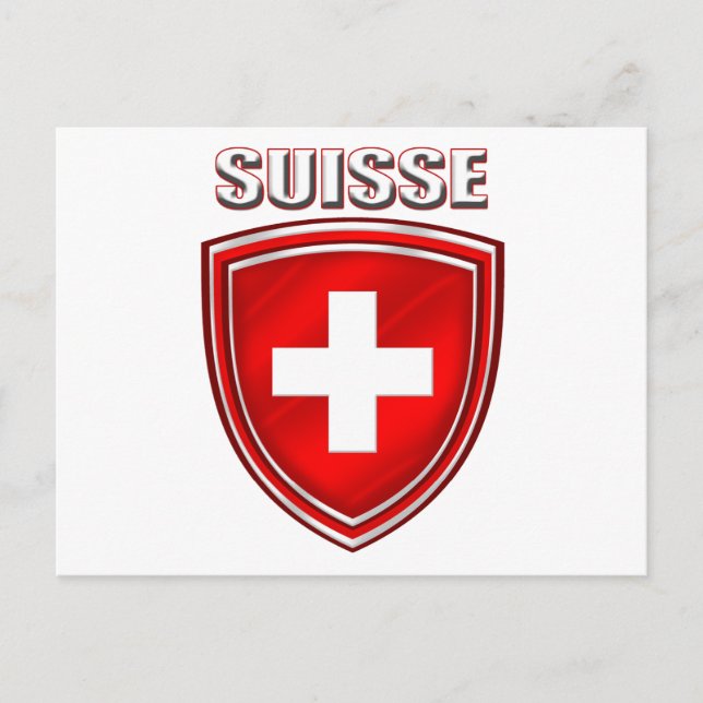 Postal Bandera del emblema del escudo del logo de Suisse (Anverso)