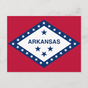 Postal Bandera del estado de Arkansas