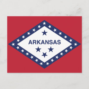 Postal Bandera del estado de Arkansas Diamante y Estrella