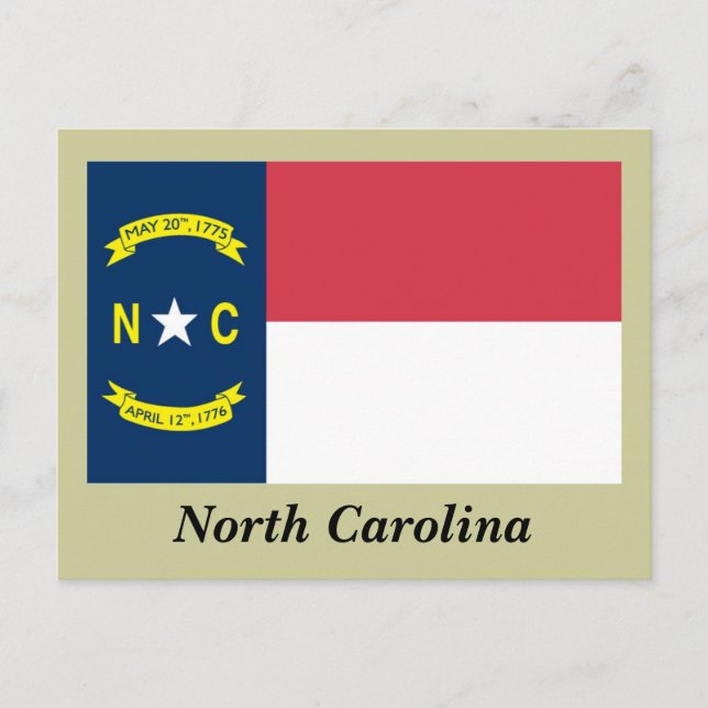 Postal Bandera del Estado de Carolina del Norte (Anverso)