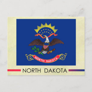 Postal Bandera del Estado de Dakota del Norte