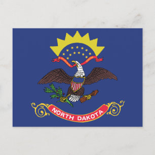 Postal Bandera del estado de Dakota del Norte Jardín de l