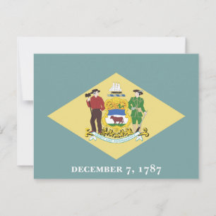 Postal Bandera del Estado de Delaware El Primer Estado Es
