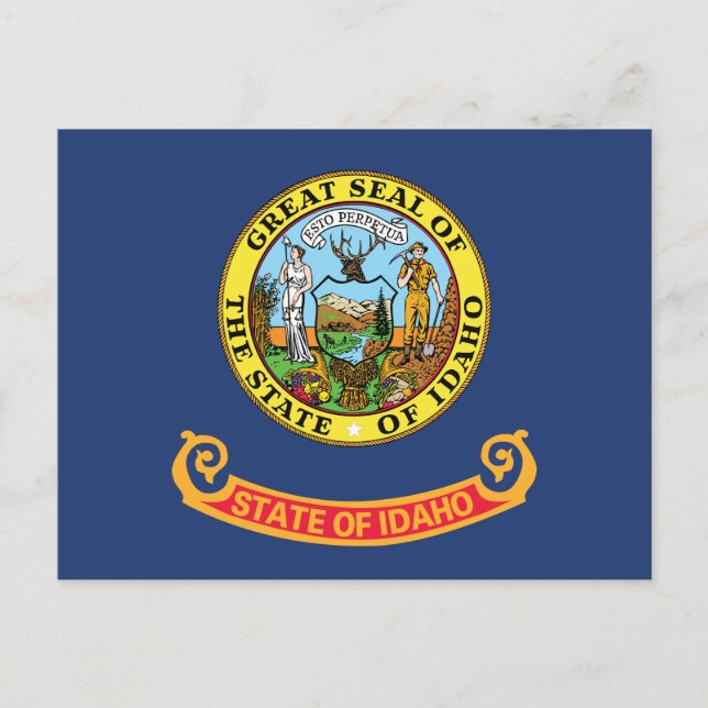 Postal Bandera del estado de Idaho Sello del estado Gem S (Anverso)