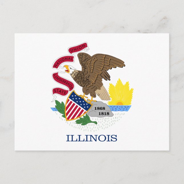 Postal Bandera del estado de Illinois (Anverso)