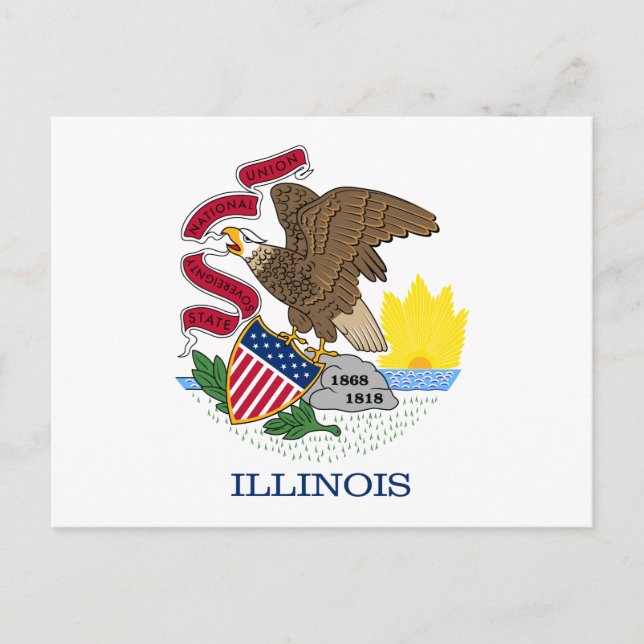 Postal Bandera del estado de Illinois (Anverso)