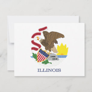 Postal Bandera del estado de Illinois Tierra de Lincoln S