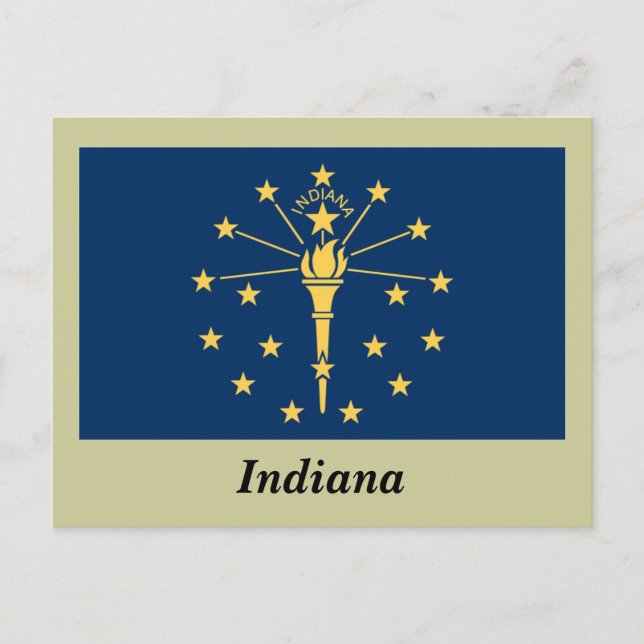 Postal Bandera del Estado de Indiana (Anverso)