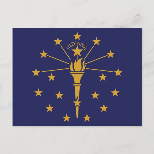 Postal Bandera del Estado de Indiana Hoosier State Torch  (Anverso)