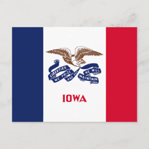 Postal Bandera del estado de Iowa