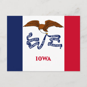 Postal Bandera del estado de Iowa
