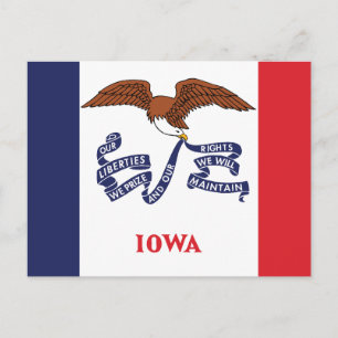 Postal Bandera del estado de Iowa Halcón del estado de Io