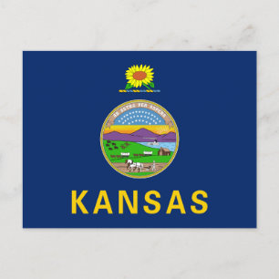 Postal Bandera del estado de Kansas