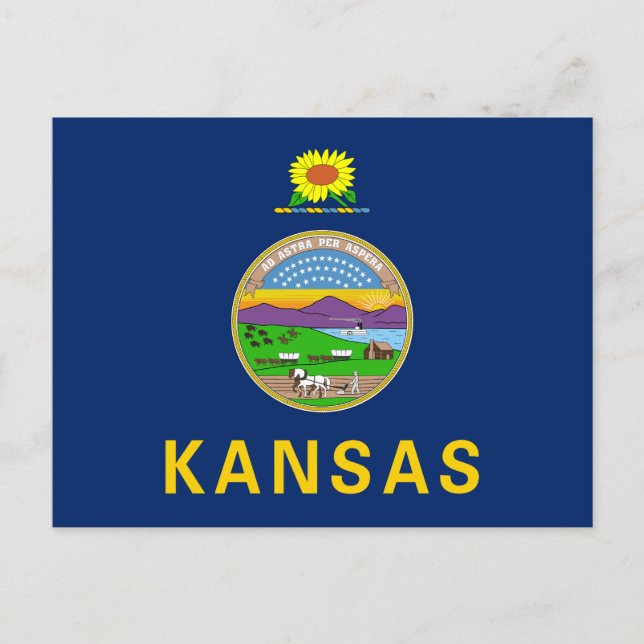 Postal Bandera del estado de Kansas (Anverso)