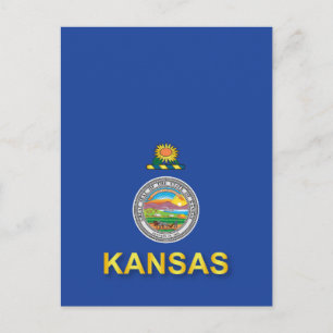 Postal Bandera del Estado de Kansas