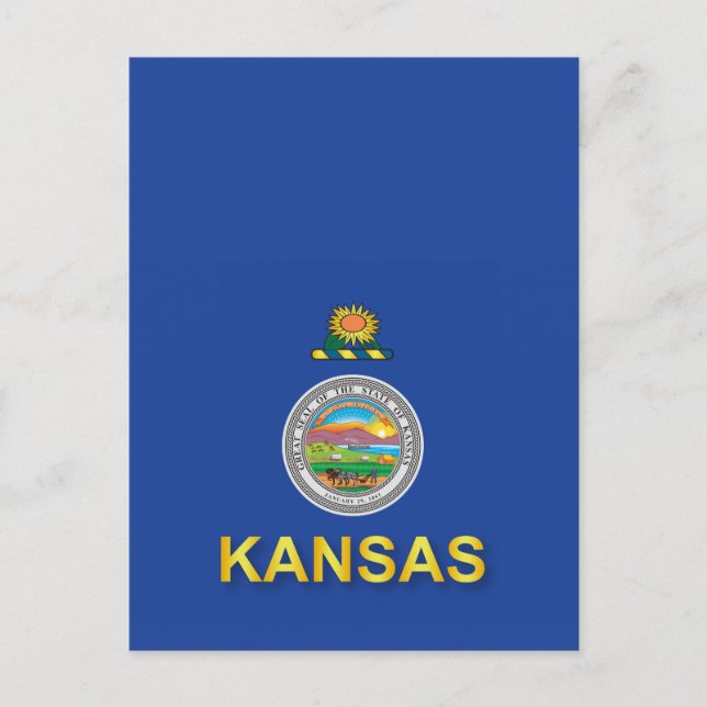 Postal Bandera del Estado de Kansas (Anverso)