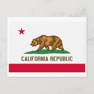 Postal Bandera del estado de la república de California